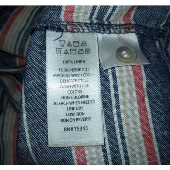 ST. TROPEZ WEST BLUE, RED, & WHITE LINEN DRESS SZ.0 EUC. - Picture 7 of 7